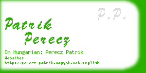 patrik perecz business card